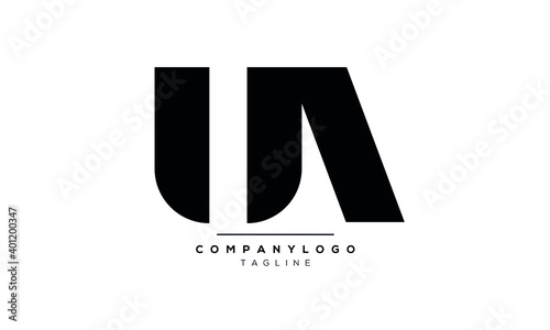 Abstract Letter Initial UA or AU Vector Logo Design Template