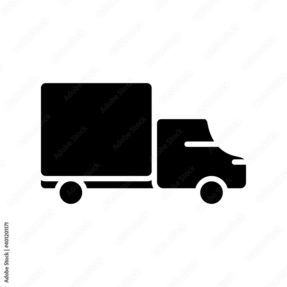 truck delivery service silhouette style