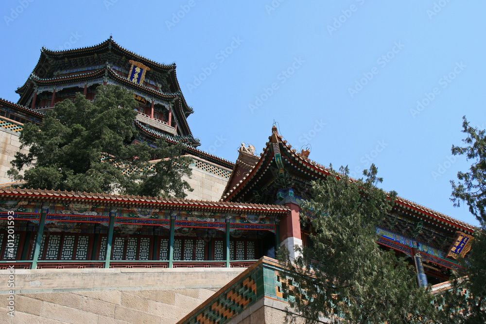 pavilions and covered gallery at the summer palace in beijing in china pavilions and covered gallery at the summer palace in beijing in china