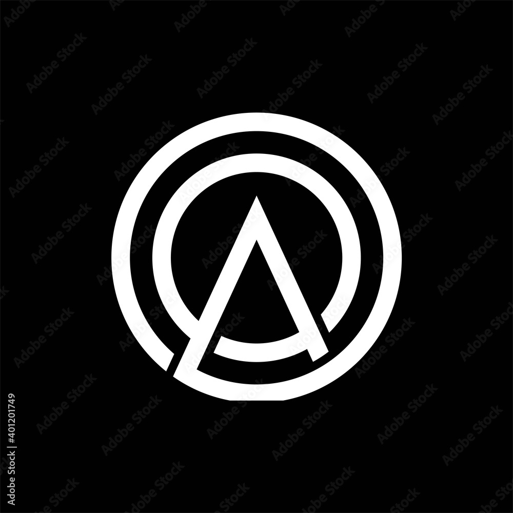 letter Ao circle logo design icon vector image letter Ao circle logo design icon vector image