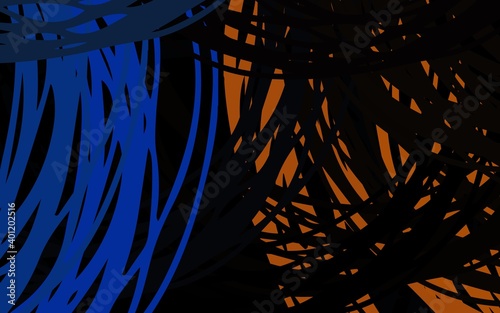 Dark Blue, Yellow vector template with bent lines.