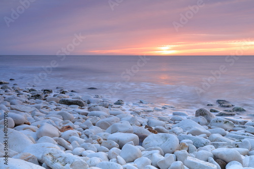 A beautiful sunrise over the North Sea from the Yorkshire coast. © Drew