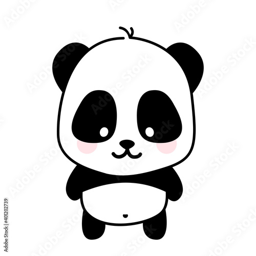 Fototapeta Naklejka Na Ścianę i Meble -  Cute panda bear icon isolated vector