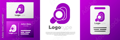 Logotype Hearing aid icon isolated on white background. Hearing and ear. Logo design template element. Vector.