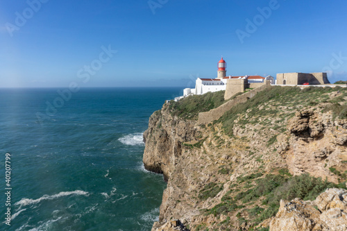 Lighthouse at Cape Saint Vincent, Sagres, Portugal