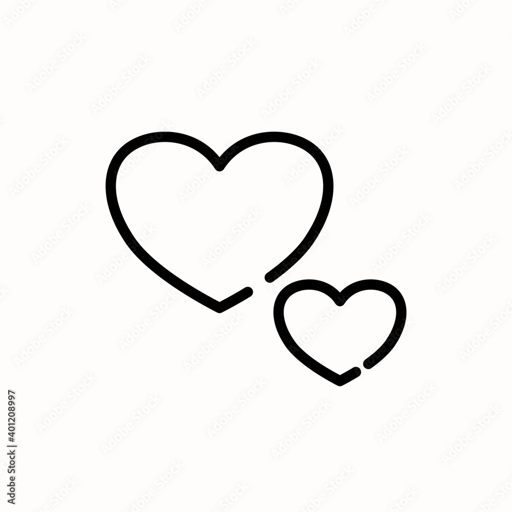 Heart icon. Love and affection icon. Outline style icon. Vector Heart icon. Love and affection icon. Outline style icon. Vector