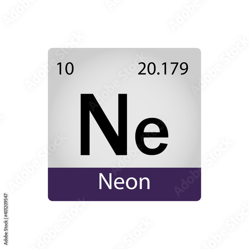 Neon element periodic table. Chemistry concept. Vector illustration perfect for cards, posters, stickers.