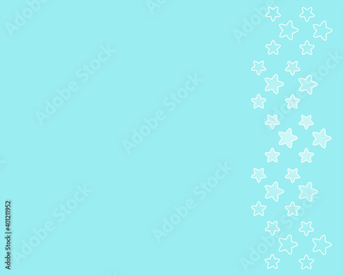 Light blue stars on cyan background with copy space
