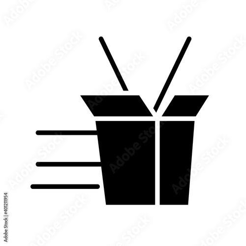 chinese delivery food silhouette style icon