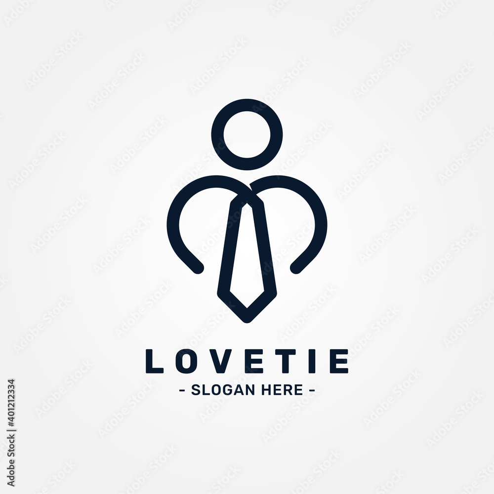 Abstract Love Tie Logo Design Template. Minimal line logotype. Creative elegant vector sign design for business love Abstract Love Tie Logo Design Template. Minimal line logotype. Creative elegant vector sign design for business love