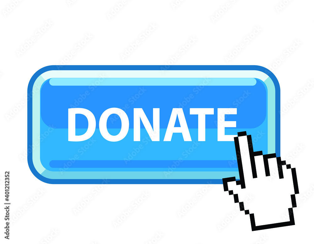 donate blue button, vector illustration donate blue button, vector illustration