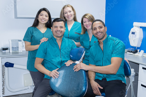 group of dentists and medical assistants