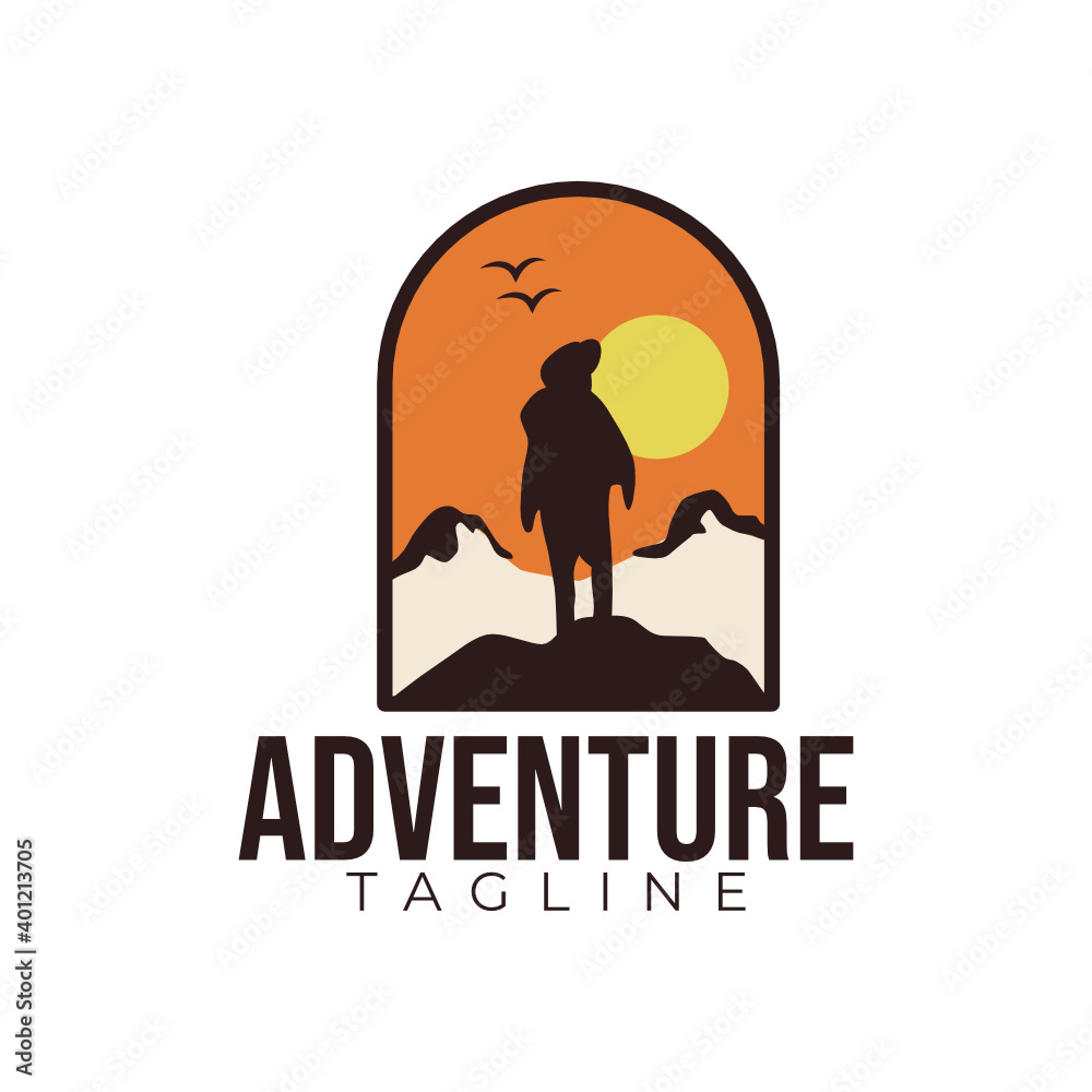 Simple retro adventure logo design