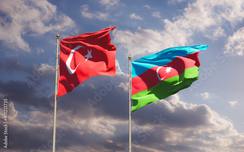 Flags of Turkey and Azerbaijan