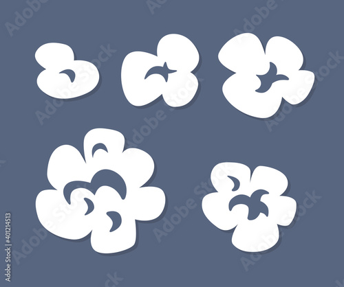 Popcorn flat vector icons