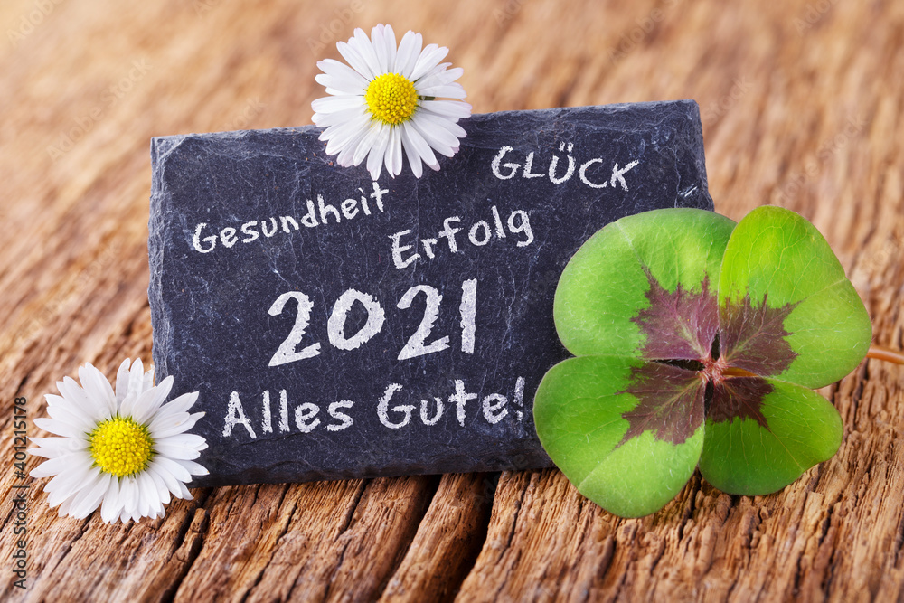 Frohes Neues Jahr 2021 - Karte zum Neujahr mit Glückwünschen