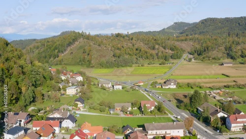 Aerial view of a small town of Sittersdorf, Austria. photo
