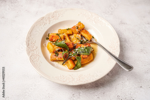 Potato gnocchi with brown butter and sage