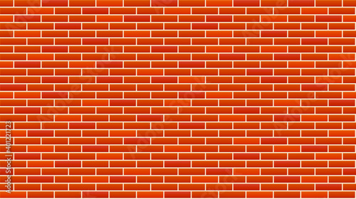 Light brown and red brick wall seamless vector illustration. Brick wall abstract background. Texture of bricks. Brick wall seamless vector pattern for continuous replication.