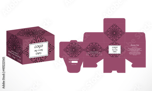 Luxury Perfume Packaging Box Design, luxury products  Box die line, 3d Box Mockup labels, icon, frames and Design elements, 3d Illustration, Vector design Template.