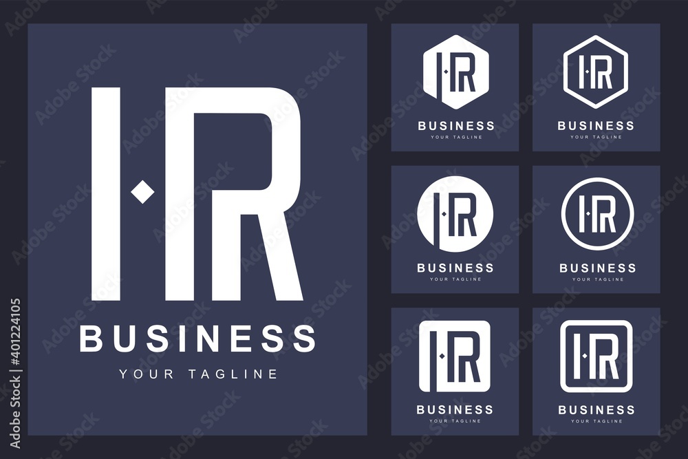 Minimalistic HR letter logo with several versions Minimalistic HR letter logo with several versions