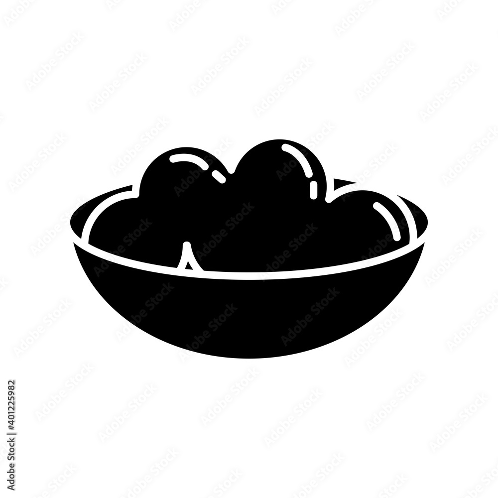 dish utensil with food silhouette style icon dish utensil with food silhouette style icon