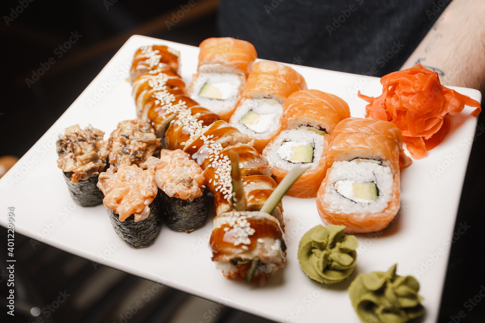 sushi on a plate