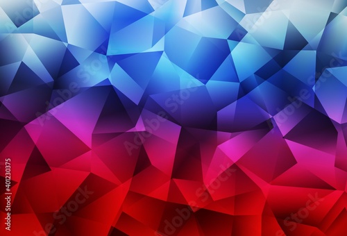 Light Blue, Red vector triangle mosaic background.