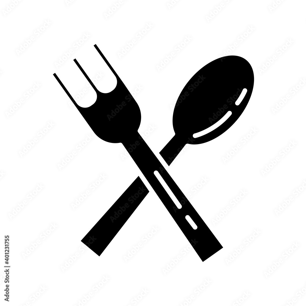 fork and spoon crossed silhouette style icon fork and spoon crossed silhouette style icon
