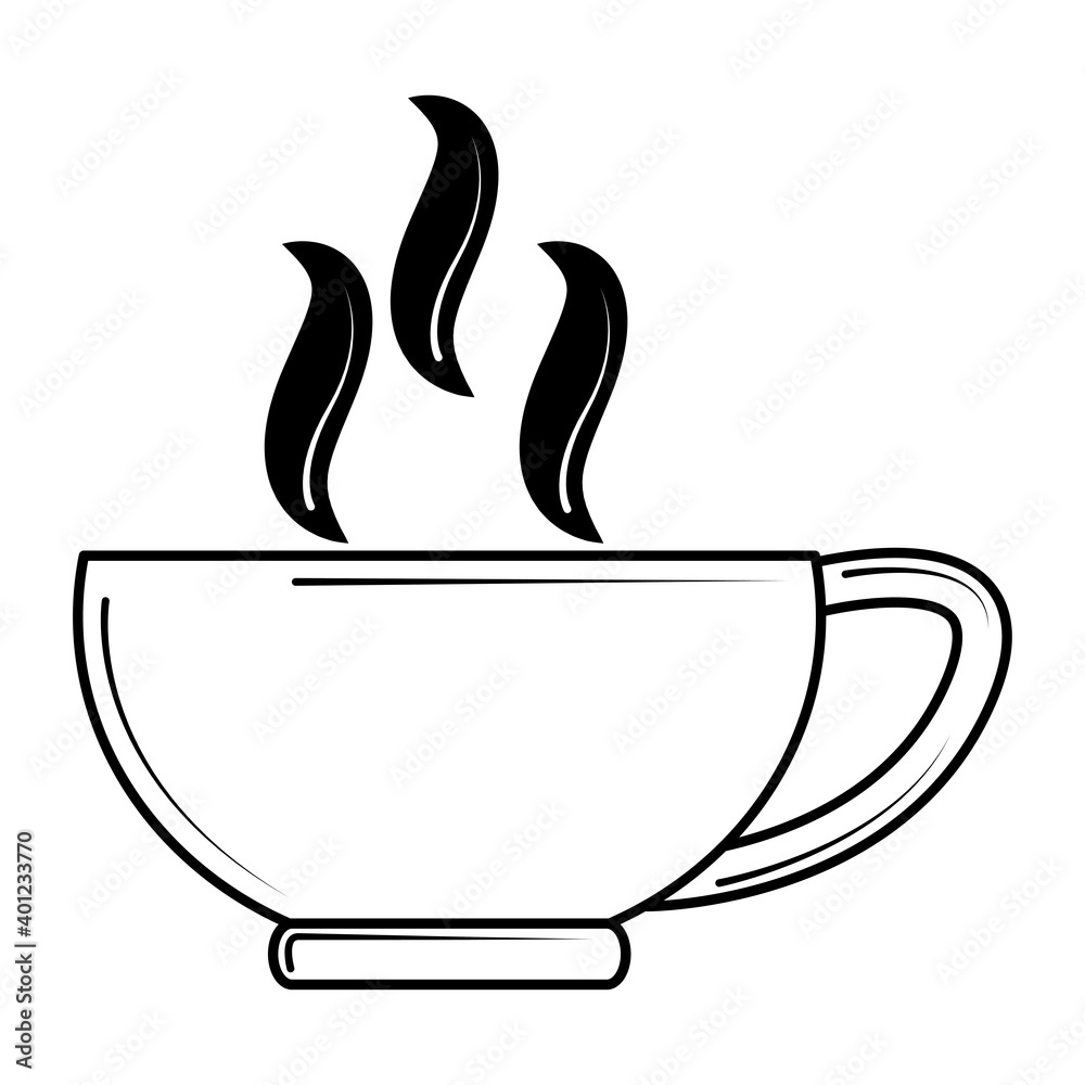 restaurant coffee cup hot beverage in line style restaurant coffee cup hot beverage in line style
