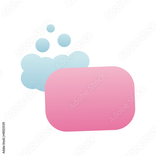 soap bar with foam isolated icon