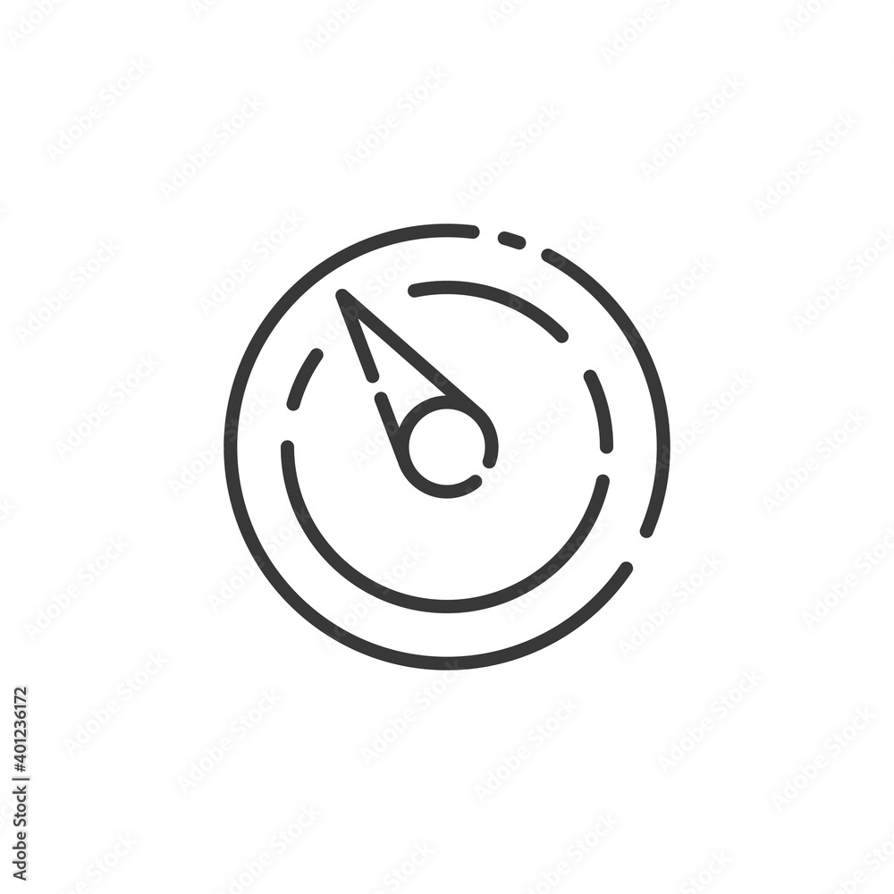 Barometer thin line icon. Isolated weather vector illustration Barometer thin line icon. Isolated weather vector illustration