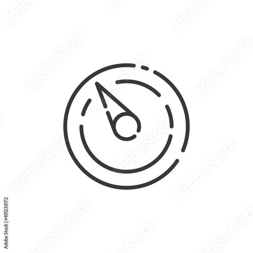 Barometer thin line icon. Isolated weather vector illustration