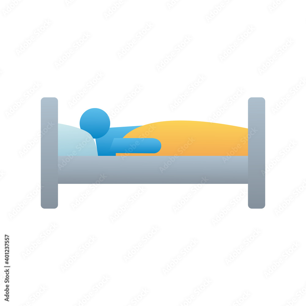 person sleeping in bed isolated icon person sleeping in bed isolated icon