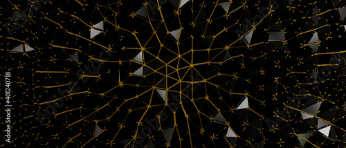 abstract pattern glossy black mosaic wall background