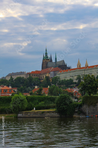 Prague, Czech Republic - July 9, 2011: View of Prague castle from Vltava river