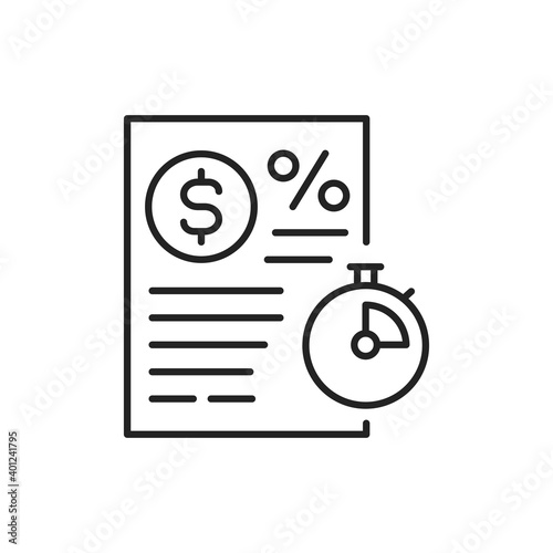 Loan money line color icon. Sign for web page, mobile app
