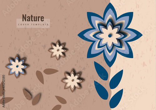 Paper graphics of a flower pattern. Fresh design for posters, brochures or vouchers. Vector