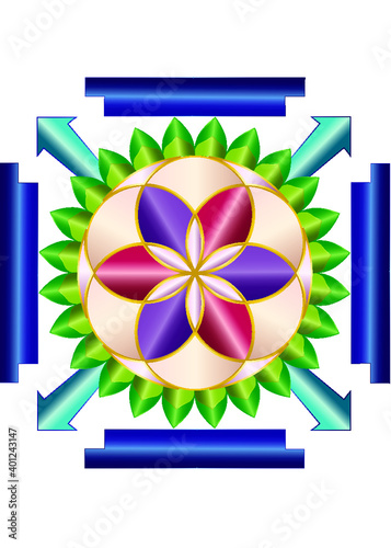 Décor horloge régence Ange Gardiens Mandala Fleur de vie