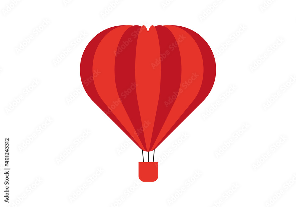 Fototapeta premium Globo aerostático de color rojo en forma de corazón.