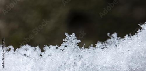 winter card, photo real snowflakes on snow © vadim_fl