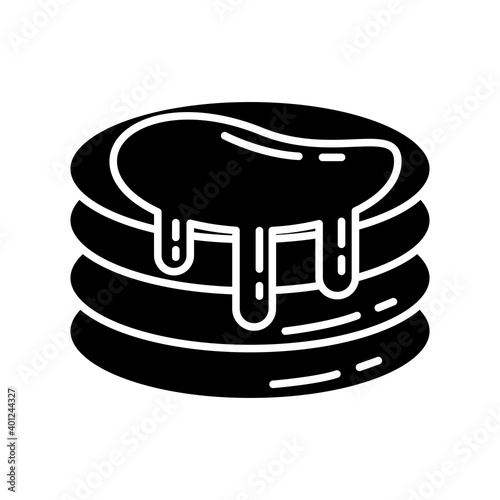pancakes with sweet honey silhouette style icon
