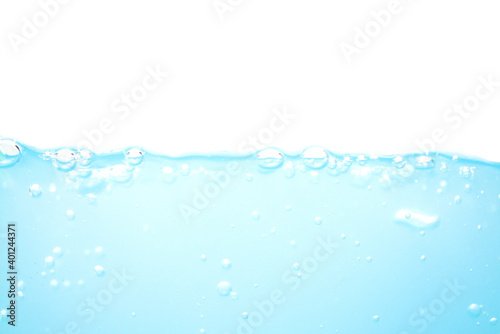 Abstract blue water splash wave surface with on white background