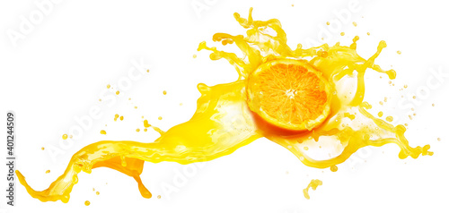 orange splash isolated photo