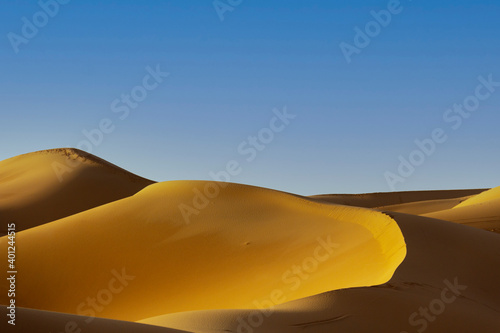 landscape at sunset in sahara desert