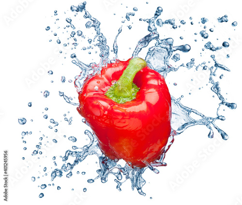 Pepper in spray of water.