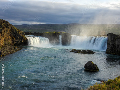Powerfall Godafoss Double Waterfall in Iceland