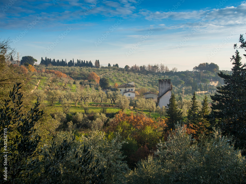 Italia, Toscana, Firenze, comune di Sesto Fiorentino, colline di Castello.