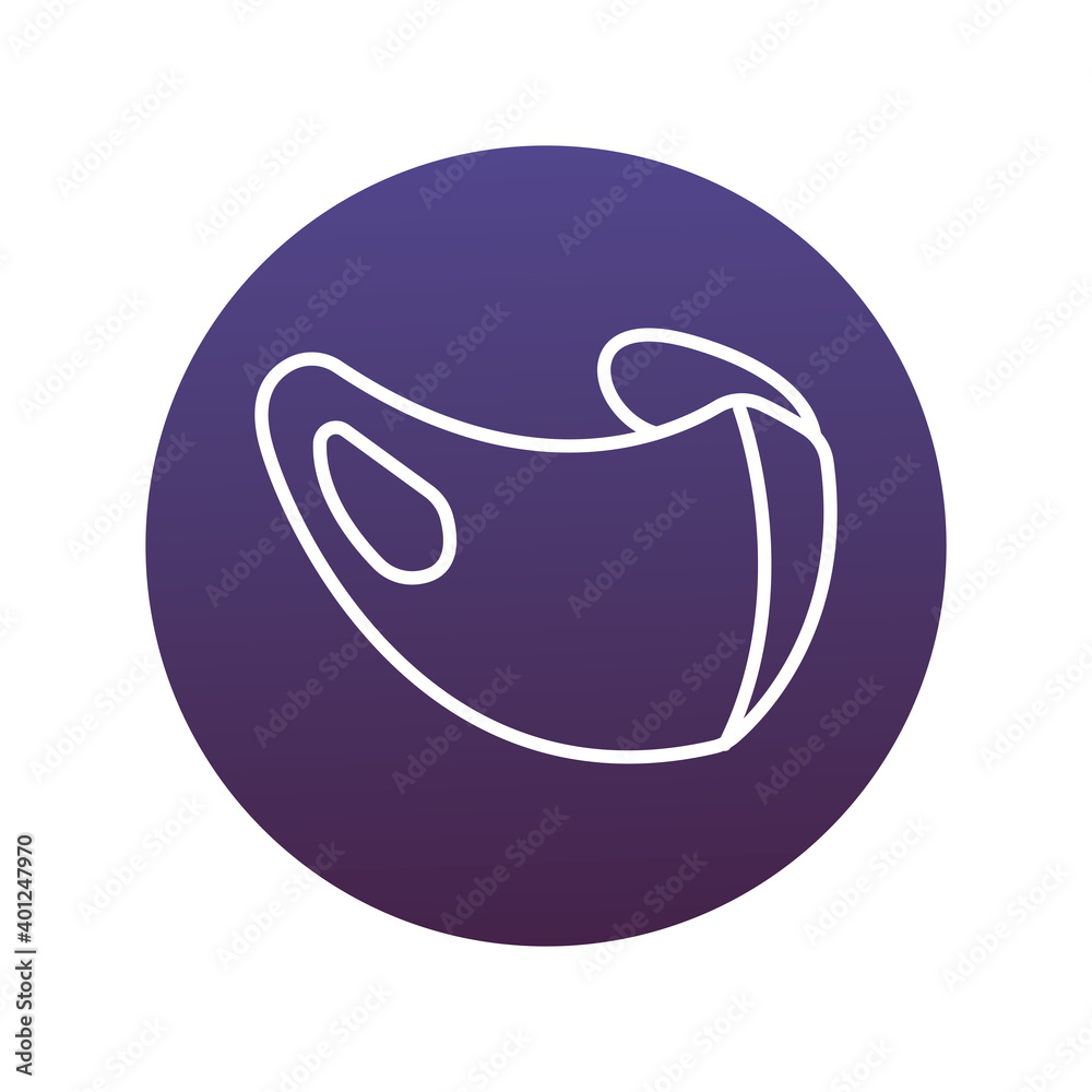 medical face mask covid19 protection accessory in purple block style icon medical face mask covid19 protection accessory in purple block style icon