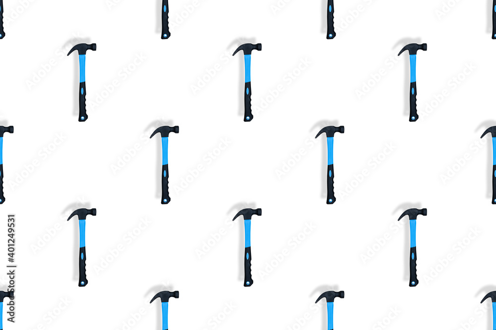 Hammer on a white background. Hammer seamless pattern. Hammer on a white background. Hammer seamless pattern.